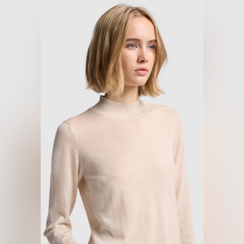 NEW 7 FOR ALL MANKIND - 100% Cashmere Mock Neck Top - Picture 5 of 9